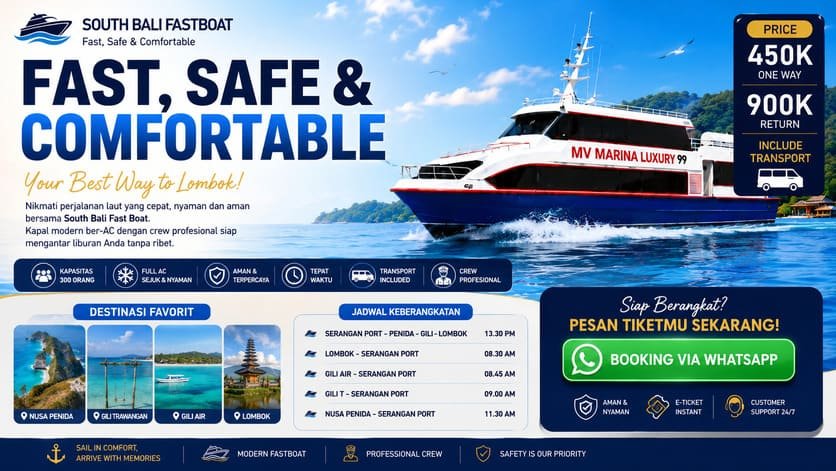 South Bali Fast Boat - Modern AC vessel